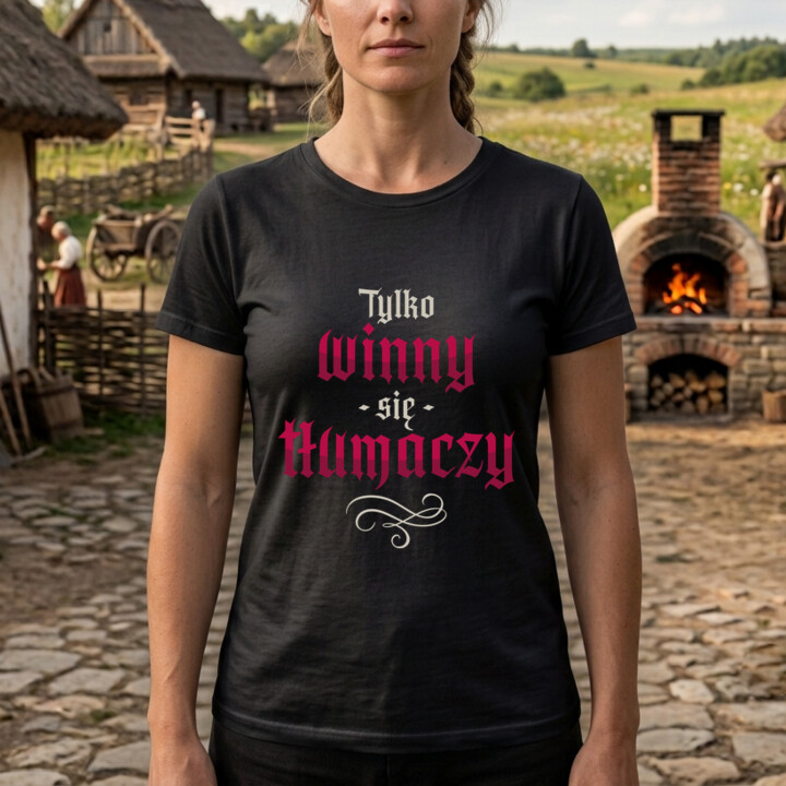 Tylko winny się tłumaczy - damska koszulka na prezent dla fanów serialu 1670