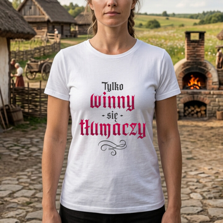 Tylko winny się tłumaczy - damska koszulka na prezent dla fanów serialu 1670