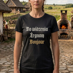 Do widzenia, żegnam, bonjour - damska koszulka na prezent dla fanów serialu 1670