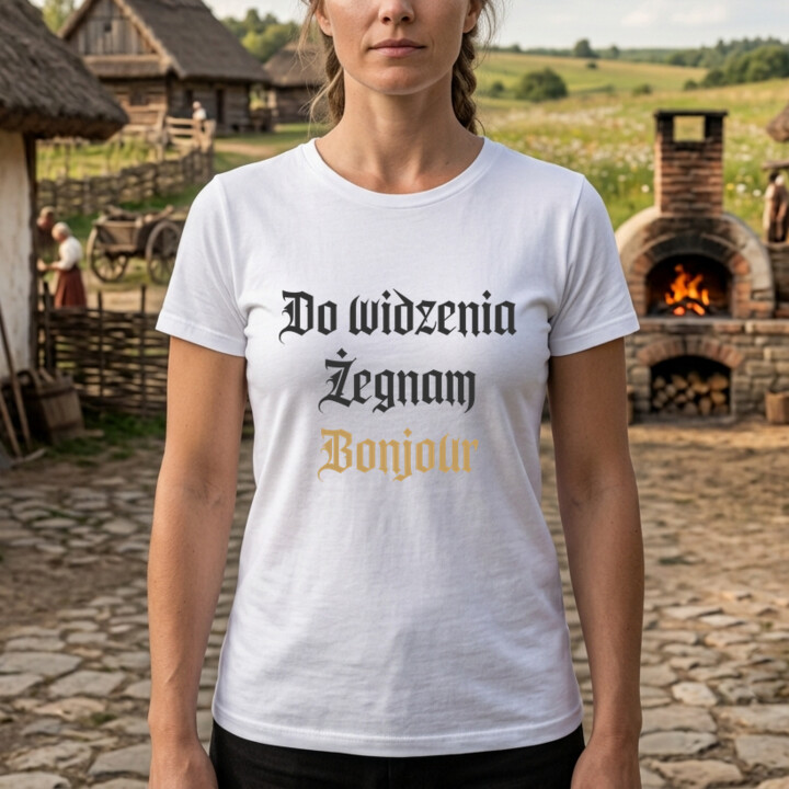 Do widzenia, żegnam, bonjour - damska koszulka na prezent dla fanów serialu 1670