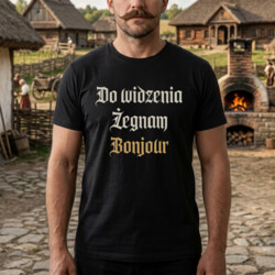 Do widzenia, żegnam, bonjour - męska koszulka na prezent dla fanów serialu 1670