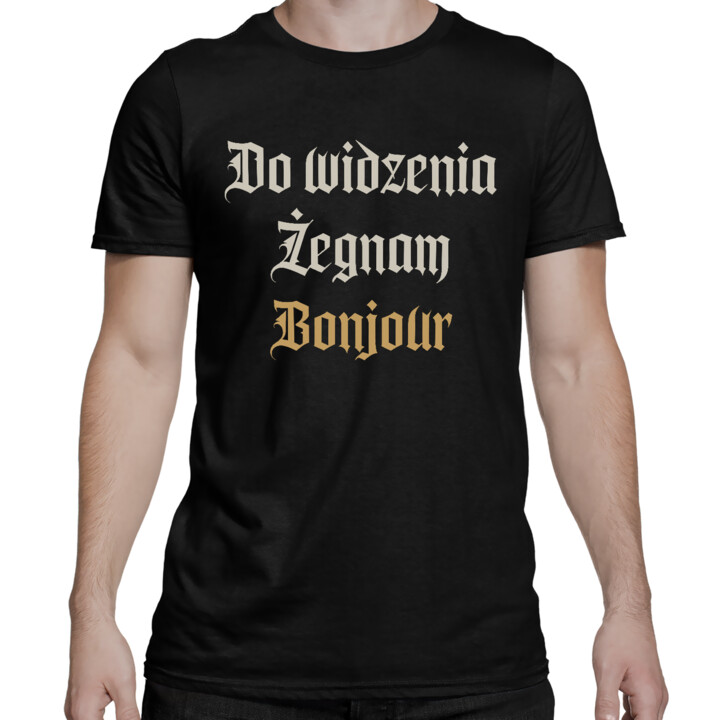 Do widzenia, żegnam, bonjour - męska koszulka na prezent dla fanów serialu 1670