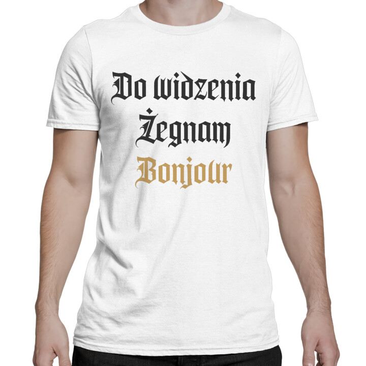 Do widzenia, żegnam, bonjour - męska koszulka na prezent dla fanów serialu 1670