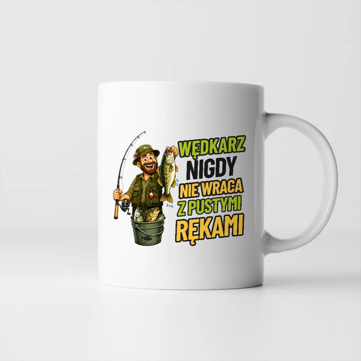 Wędkarz nigdy nie wraca z pustymi rękami - kubek na prezent dla wędkarza
