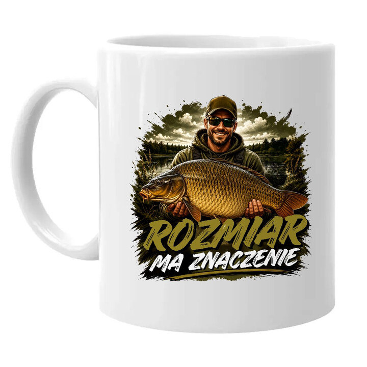 Rozmiar ma znaczenie - kubek na prezent dla wędkarza