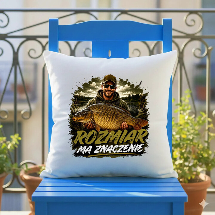 Rozmiar ma znaczenie - poduszka na prezent dla wędkarza