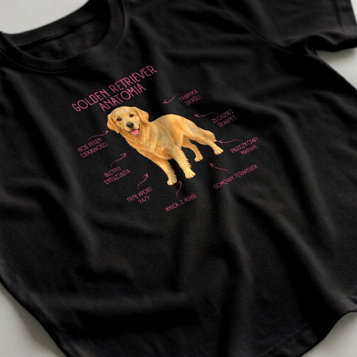 Anatomia Golden Retrievera - męska koszulka na prezent dla miłośnika psa