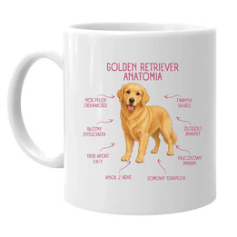 Anatomia Golden Retrievera - kubek na prezent dla miłośnika psa
