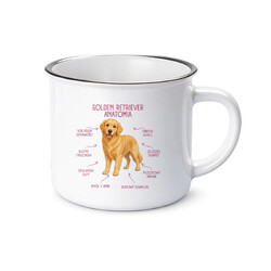 Anatomia Golden Retrievera - kubek emaliowany na prezent dla miłośnika psa
