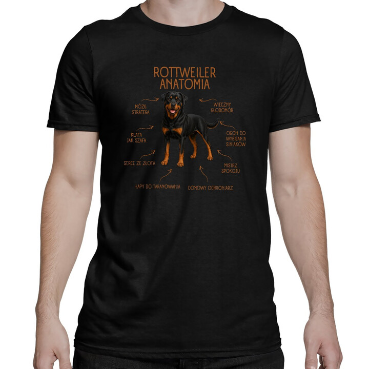 Anatomia Rottweilera - męska koszulka na prezent dla miłośnika psa