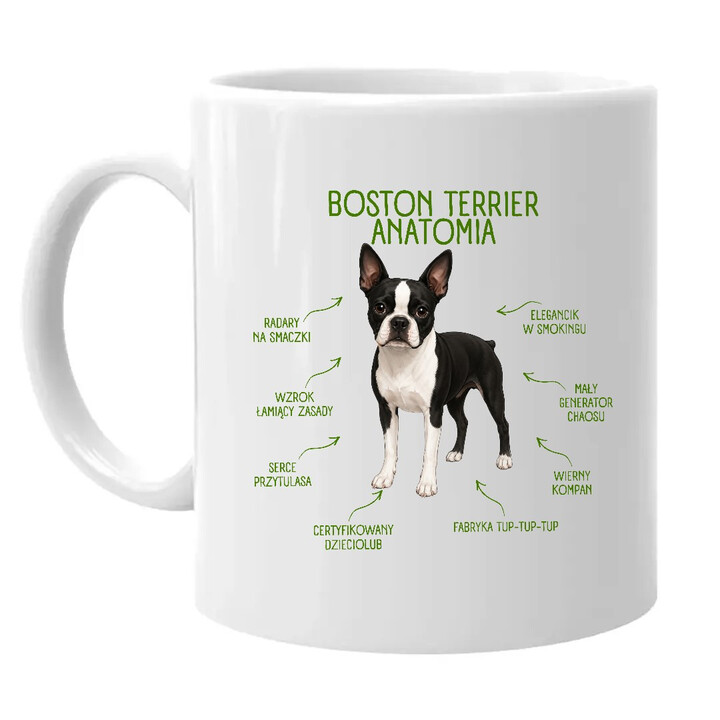 Anatomia Boston Terriera - kubek na prezent dla miłośnika psa