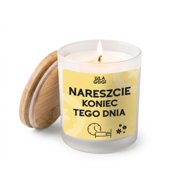 Nareszcie koniec tego dnia - świeczka zapachowa na prezent - Lulagogi