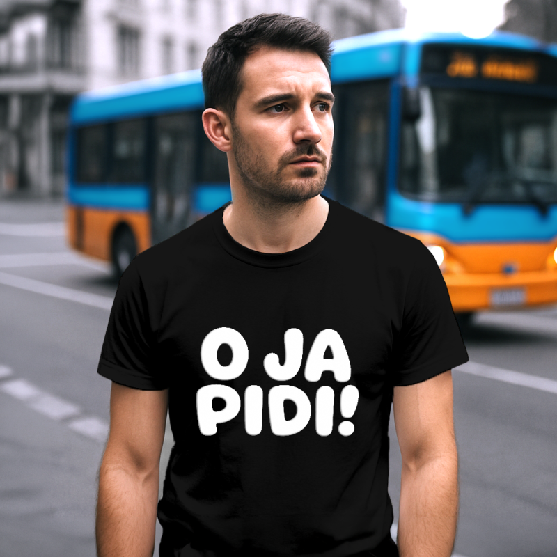 Koszulka męska O ja pidi! - śmieszny nadruk z hasłem