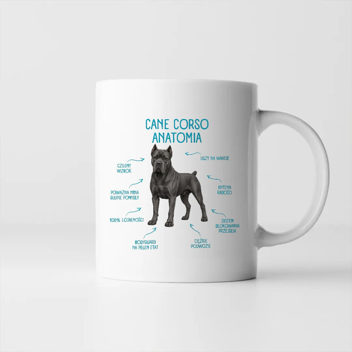 Anatomia Cane Corso - kubek na prezent dla miłośnika psa