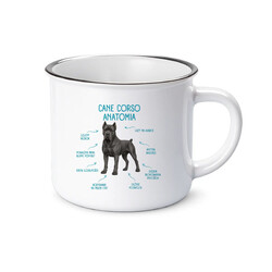 Anatomia Cane Corso - kubek emaliowany na prezent dla miłośnika psa