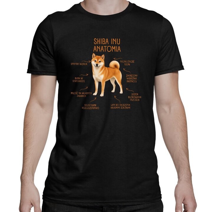 Anatomia Shiba Inu - męska koszulka na prezent dla miłośnika psa
