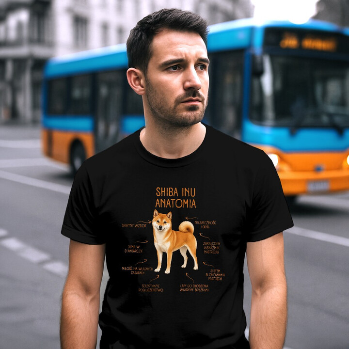 Anatomia Shiba Inu - męska koszulka na prezent dla miłośnika psa