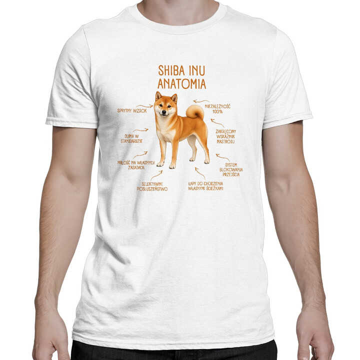 Anatomia Shiba Inu - męska koszulka na prezent dla miłośnika psa