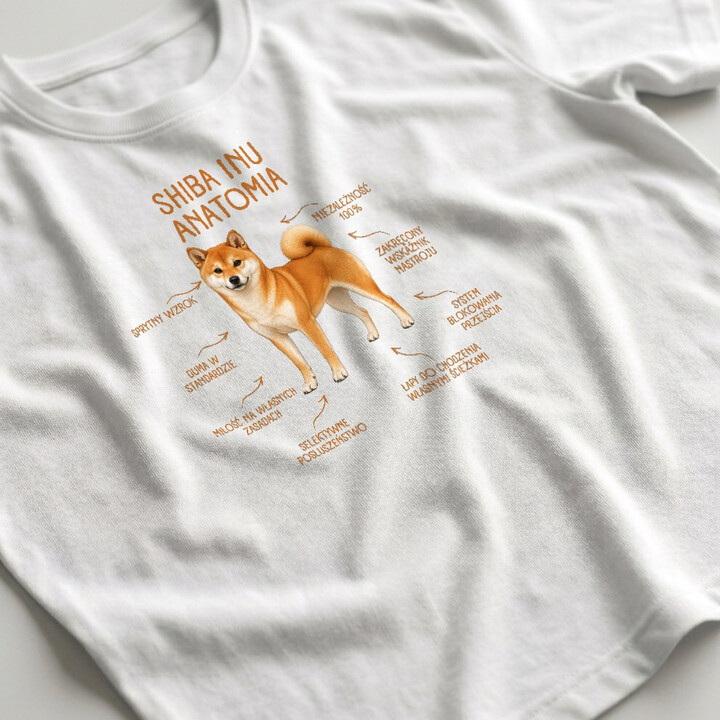 Anatomia Shiba Inu - męska koszulka na prezent dla miłośnika psa