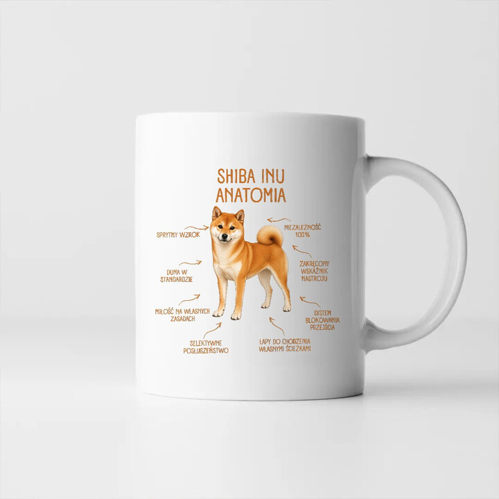 Anatomia Shiba Inu - kubek na prezent dla miłośnika psa