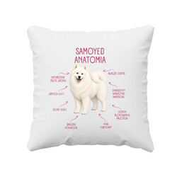 Anatomia Samoyeda - poduszka na prezent dla miłośnika psa