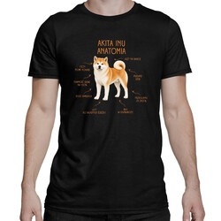 Anatomia Akita Inu - męska koszulka na prezent dla miłośnika psa