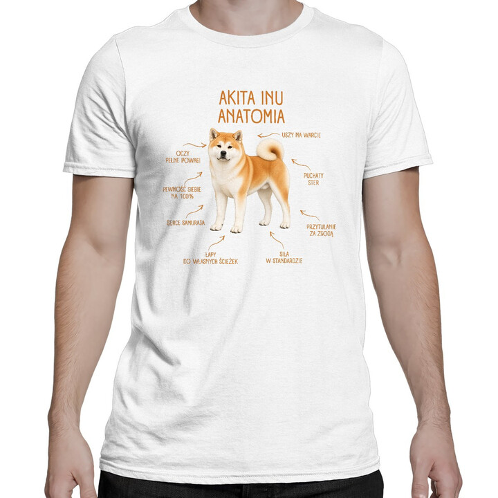 Anatomia Akita Inu - męska koszulka na prezent dla miłośnika psa