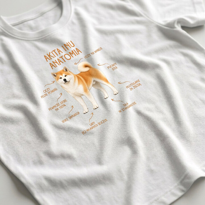 Anatomia Akita Inu - męska koszulka na prezent dla miłośnika psa