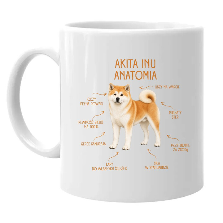 Anatomia Akita Inu - kubek na prezent dla miłośnika psa