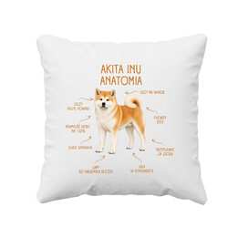 Anatomia Akita Inu - poduszka na prezent dla miłośnika psa