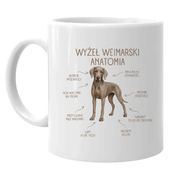Anatomia Wyżła Weimarskiego - kubek na prezent dla miłośnika psa