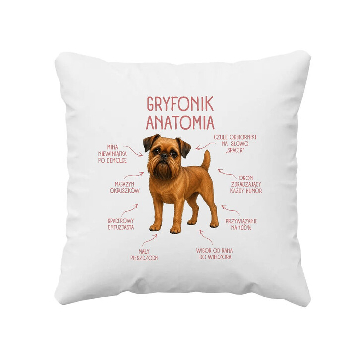 Anatomia Gryfonika - poduszka na prezent dla miłośnika psa