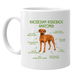 Anatomia Rhodesian Ridgebacka - kubek na prezent dla miłośnika psa