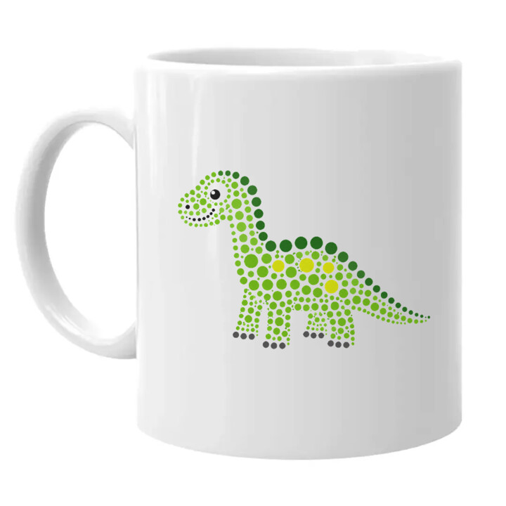 Dinozaur z kropek - dzień kropki - kubek na prezent