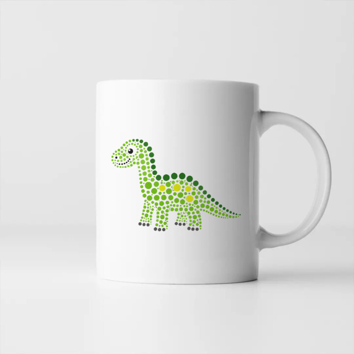 Dinozaur z kropek - dzień kropki - kubek na prezent