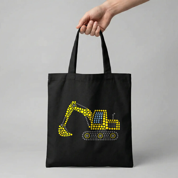 Koparka z kropek - dzień kropki - torba na prezent
