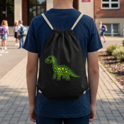 Dinozaur z kropek - dzień kropki - worko-plecak na prezent
