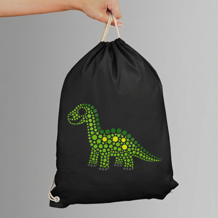 Dinozaur z kropek - dzień kropki - worko-plecak na prezent