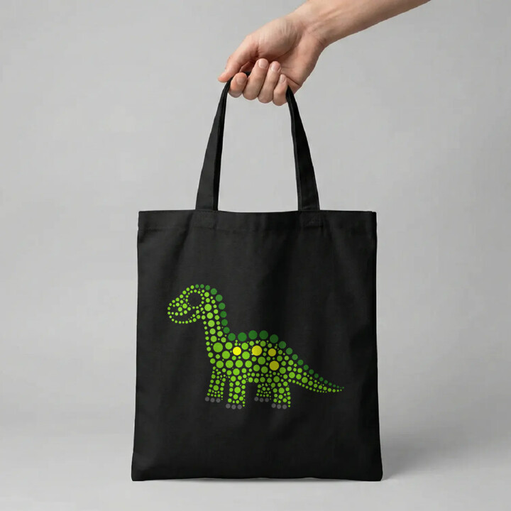 Dinozaur z kropek - dzień kropki - torba na prezent