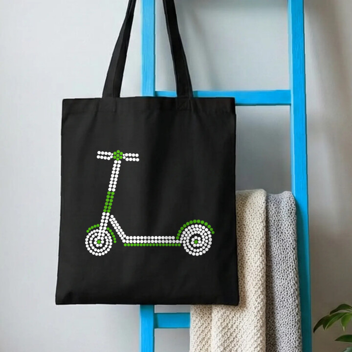 Hulajnoga z kropek - dzień kropki - torba na prezent