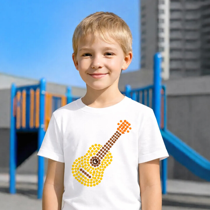 Gitara z kropek - dzień kropki - dziecięca koszulka na prezent