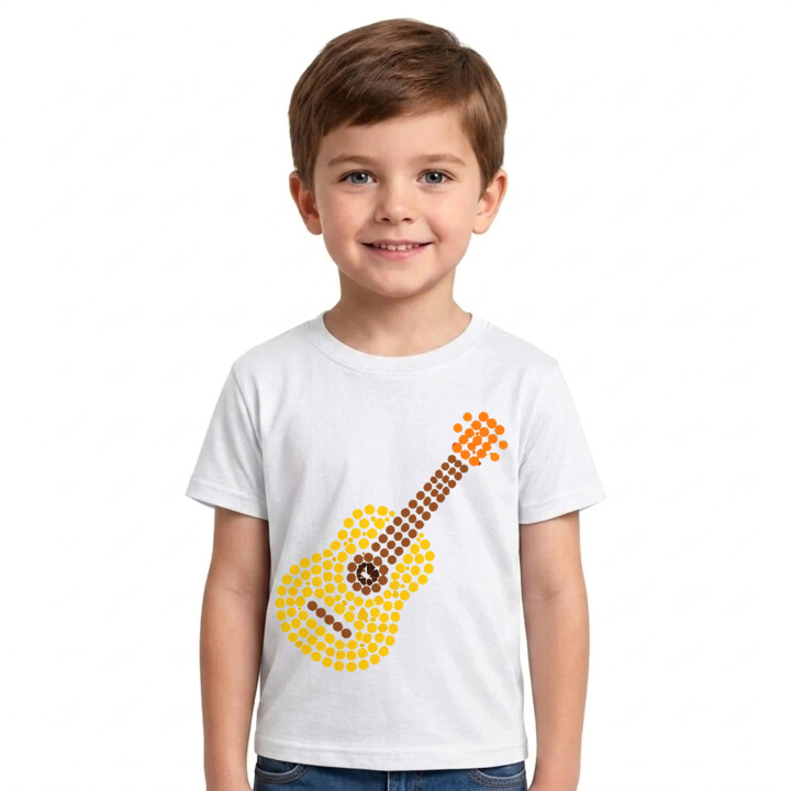 Gitara z kropek - dzień kropki - dziecięca koszulka na prezent