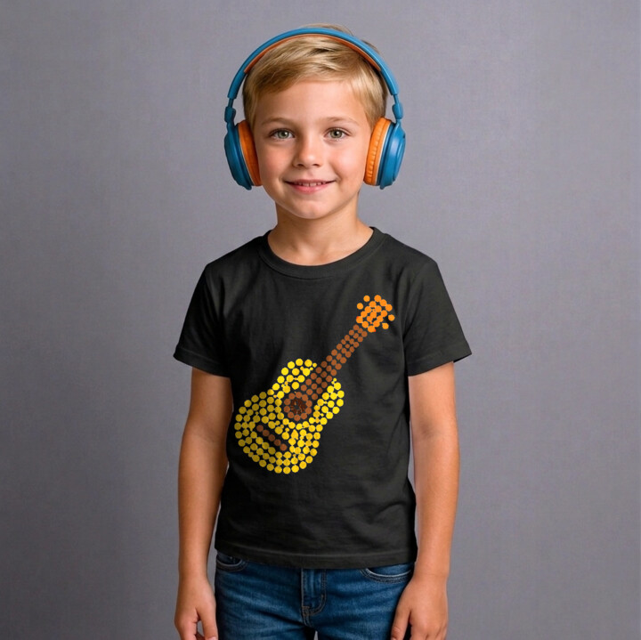 Gitara z kropek - dzień kropki - dziecięca koszulka na prezent
