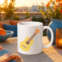 Gitara z kropek - dzień kropki - kubek na prezent