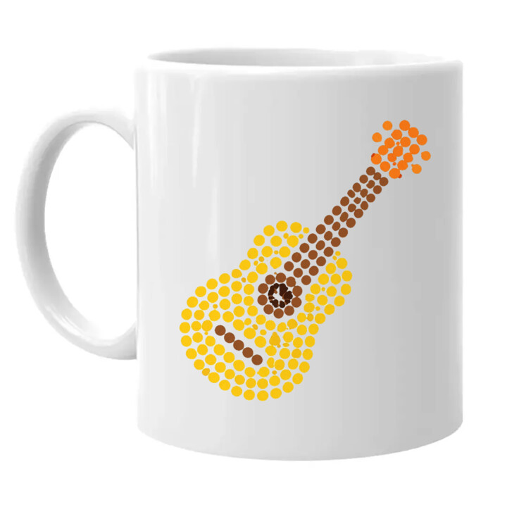 Gitara z kropek - dzień kropki - kubek na prezent