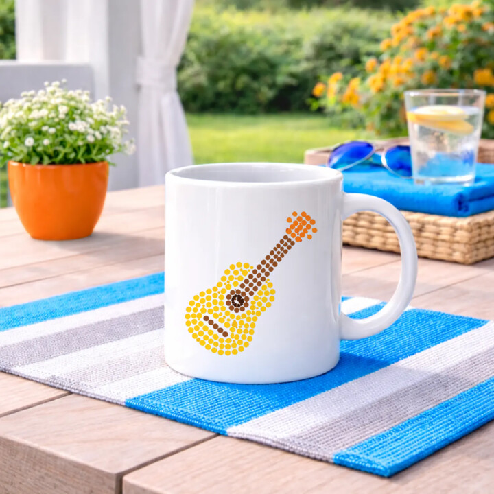 Gitara z kropek - dzień kropki - kubek na prezent
