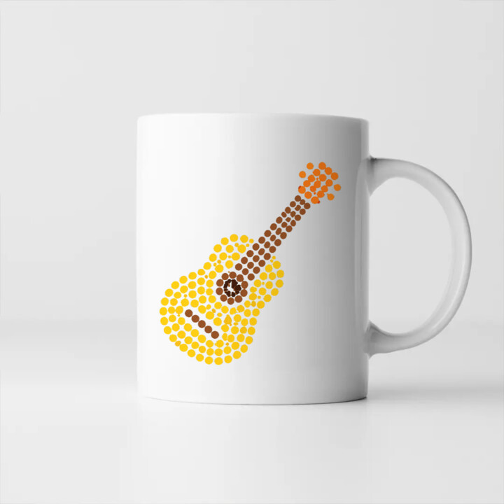 Gitara z kropek - dzień kropki - kubek na prezent