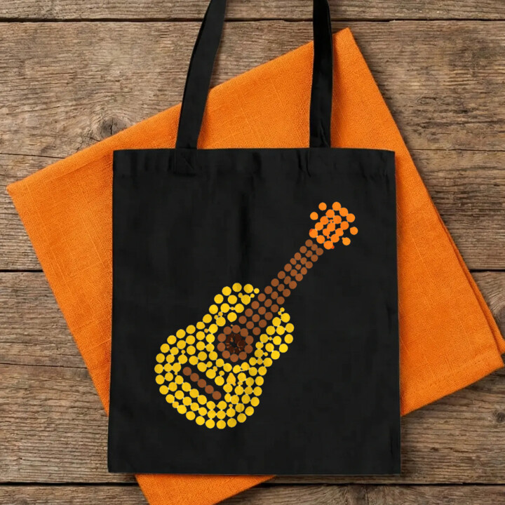 Gitara z kropek - dzień kropki - torba na prezent
