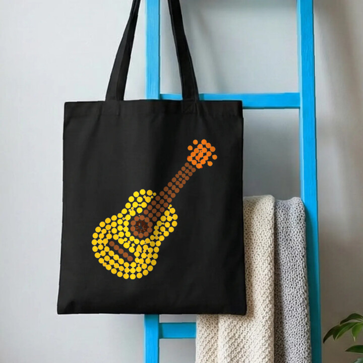Gitara z kropek - dzień kropki - torba na prezent