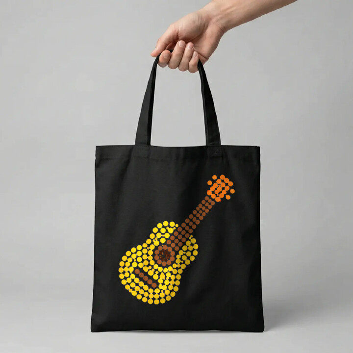 Gitara z kropek - dzień kropki - torba na prezent